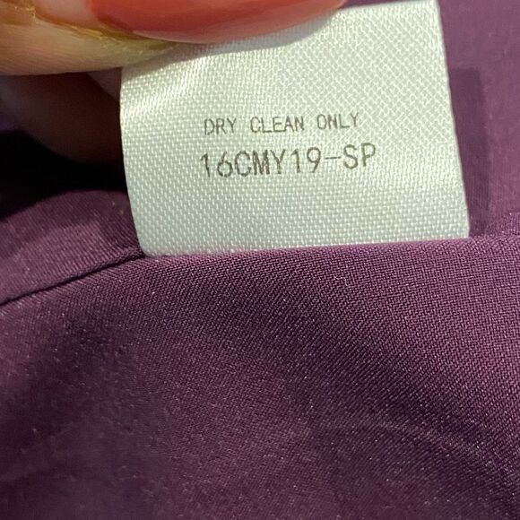 Joanna August Purple Satin Wrap Dress Size Large - Picture 7 of 9